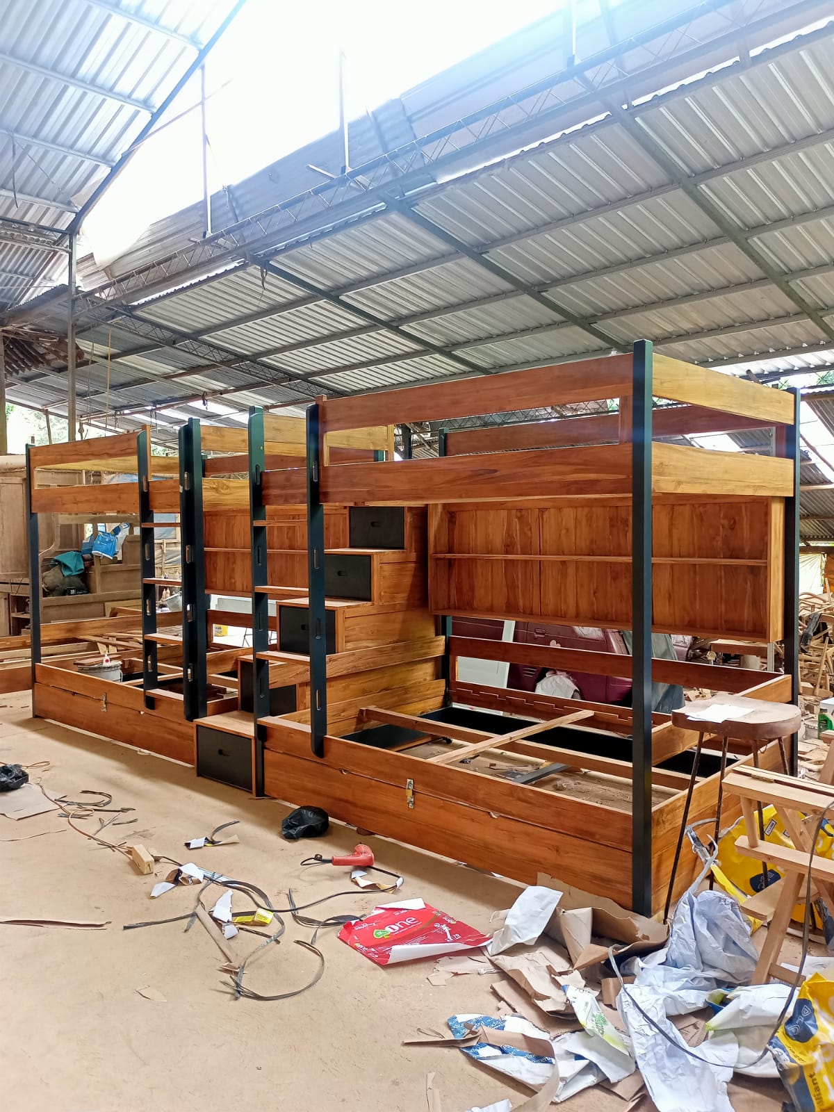 TWINS TEAK Bunk Bed Tempat tidur tingkat custom knockdown