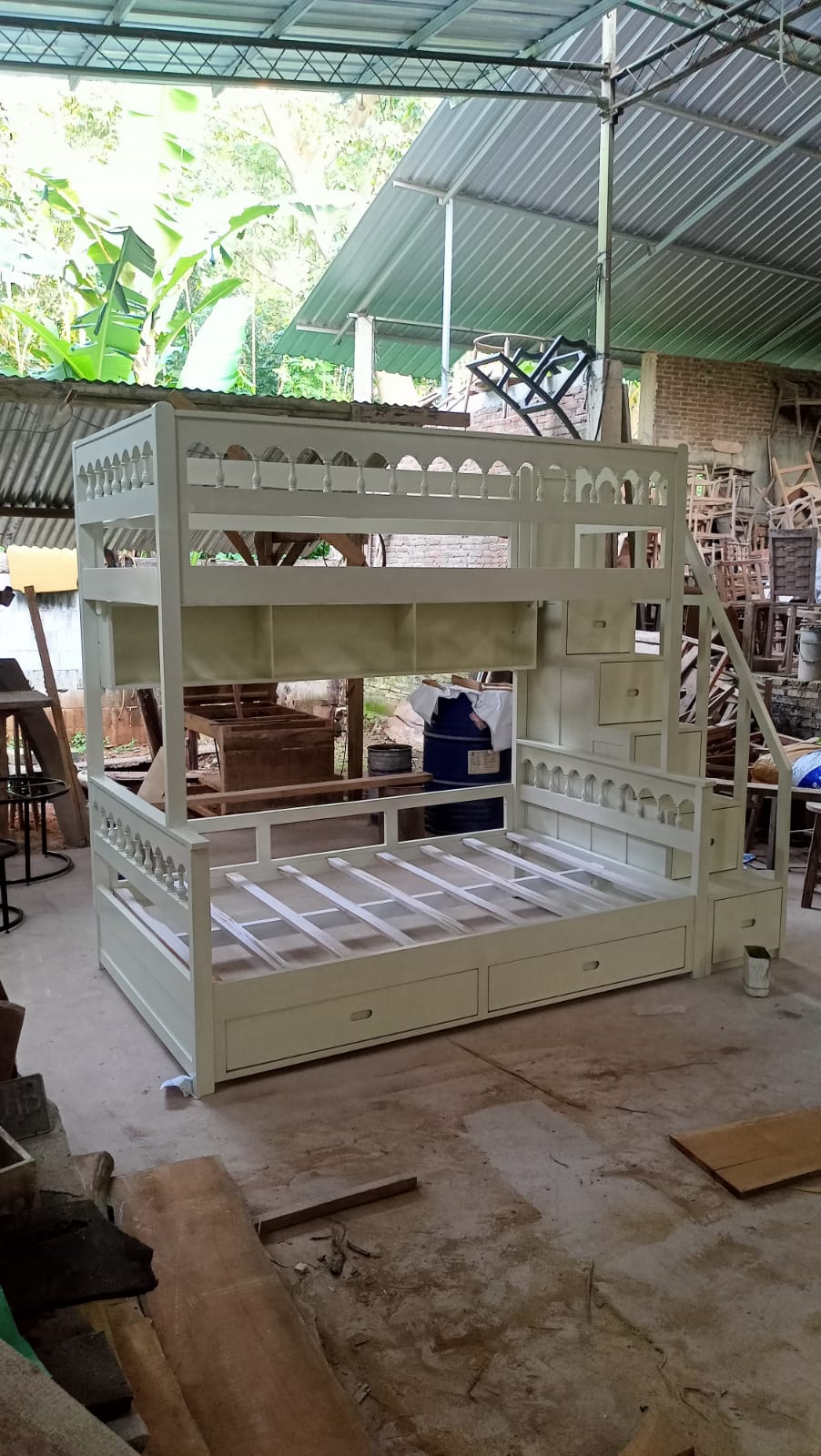 ITALI BEIGE Bunk Bed Tempat tidur tingkat custom knockdown